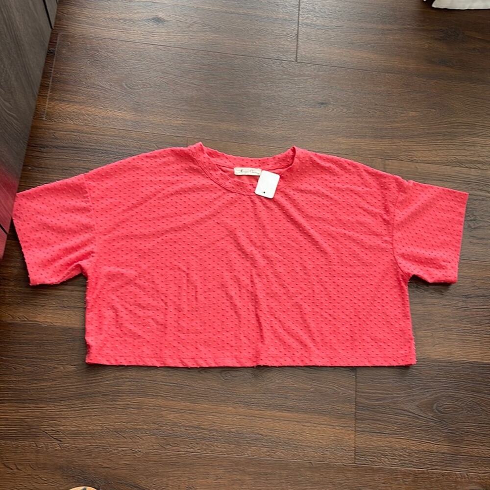 Morgan Claire Crop Top in Coral Color
